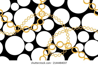 Abstract golden chains with geometric pattern. Vector Illustration.