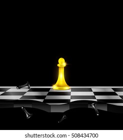 abstract golden chessmen