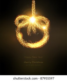 Abstract golden christmas ball on black background. Vector eps10 illustration
