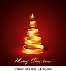 abstract golden Christmas tree