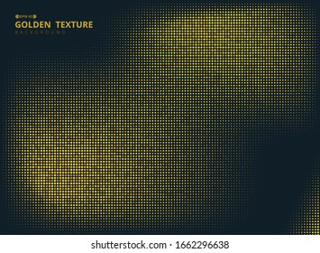 Abstraktes, goldenes Halbtonelement auf schwarzem Hintergrund. Dekorieren Sie für Luxus-Werbung, Druck, Kunstwerke, Vorlagendesign, Cover, Geschäftsbericht. Vektorillustration eps10