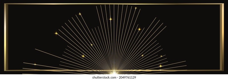 Abstract golden circle lines background with sparkles. luxury background. vector. xmas