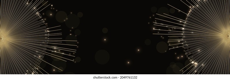 Abstract golden circle lines background with sparkles. luxury background. vector 