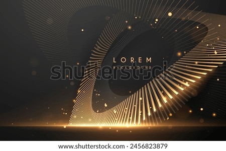 Abstract golden circle lines with light sparks