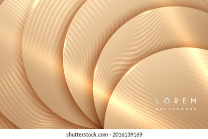 Abstract golden circle shapes background