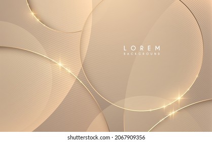 Abstract golden circle shapes background