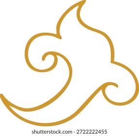Elemento De Espiral De Nuvem Dourada Abstrato Isolado No Fundo Branco
