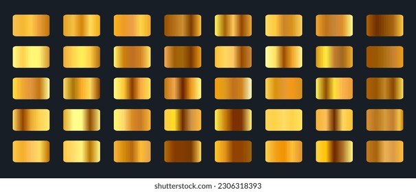 Abstract golden color gradient palette kit banner collection.