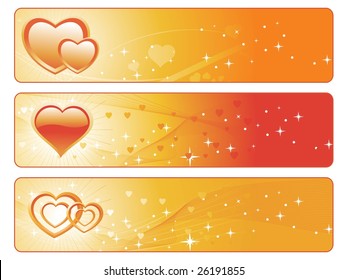 abstract golden color love banner