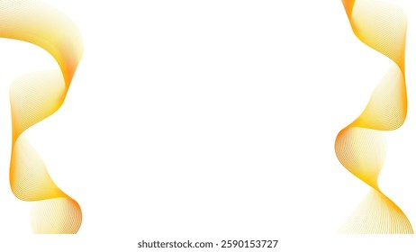 Abstract golden color smooth gradient with wavy line curves vector for minimal banner, business backdrop