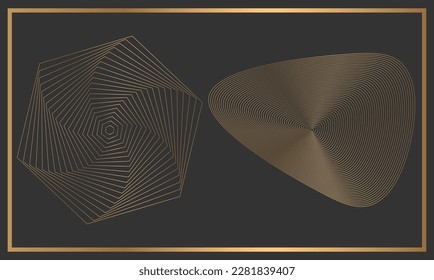 Abstract golden colored artistic design with geometric stripes. Suitable for presentation, cover, wallpaper, flyer, poster, brochure. Editable vector illustration