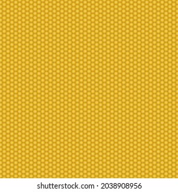 Abstract, golden colored and hexagonal mosaic pattern. Sweet honeycomb and Bee hive pattern