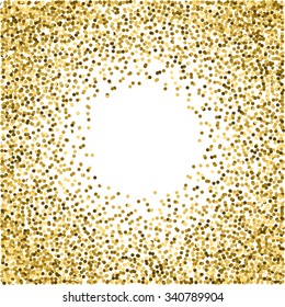 Abstract golden confetti frame