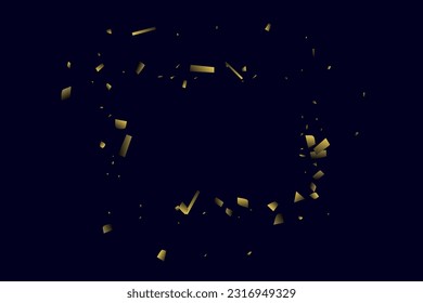 Abstract golden confetti. Glowing background. Random sequins shine on a black background. Dark sky with shining sparkles. Flying confetti. Suitable for your design, cards, invitations, gifts.