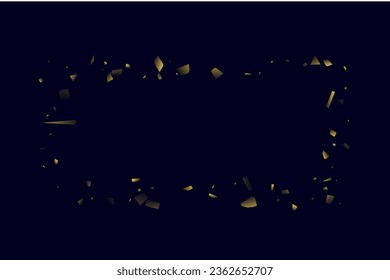 Resumen de confeti dorado. Fondo brillante. Las secuencias aleatorias brillan sobre un fondo negro. El cielo oscuro con brillantes destellos. Confeti volador. Adecuado para tu diseño, tarjetas, invitaciones, regalos.