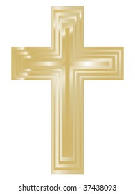 Abstract golden cross - vector illustration