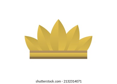 Abstract golden crown design and symbol art