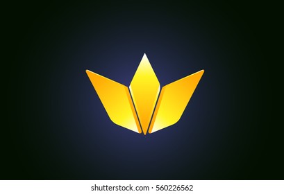 Abstract golden crown king yellow gold vector logo icon sign design template