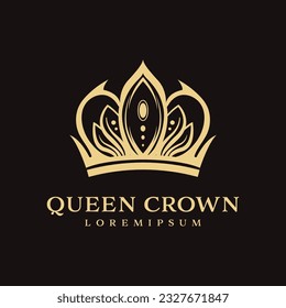 abstract golden crown logo design premium symbol, modern luxury brand element sign. Vector illustration.
