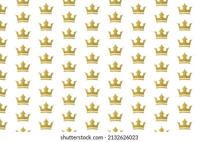 Abstract golden crown pattern design and background art