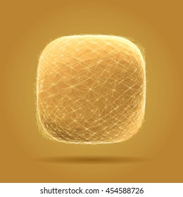 Abstract golden cube vector illustration.