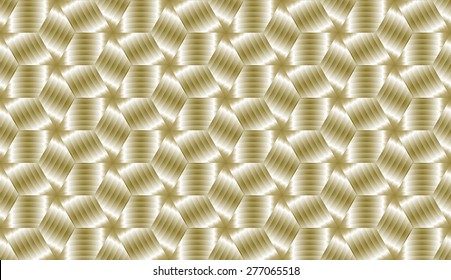 Abstract golden cubes decorative endless pattern design vector