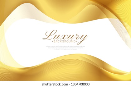 Abstract golden curve with shadow isolated on white background. luxury background gold. Gold light threads background.
