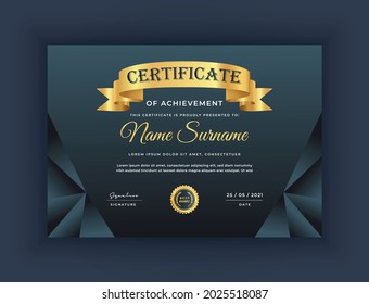 Abstract Golden Decorative Certificate Of Achievement Design Best Diploma Award