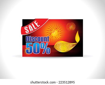 abstract golden deepak on dotted background discount card vector illustration