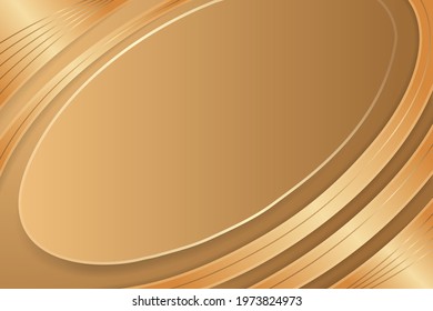 Abstract golden den gradient background with curve luxury. 3d illustration vector. 