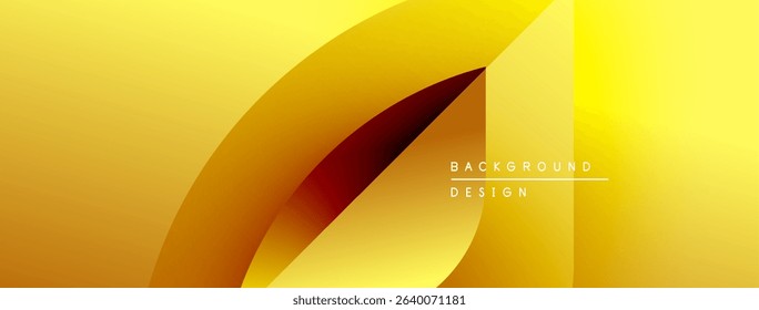 Abstract golden design features flowing shapes, gradients. Modern aesthetic suitable for backgrounds, presentations. Minimalist style, warm tones.