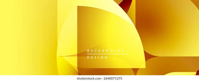 Abstract golden design features overlapping geometric shapes. Gradient hues create dynamic visual texture, modern aesthetic.