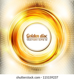 Abstract golden disk. Vector