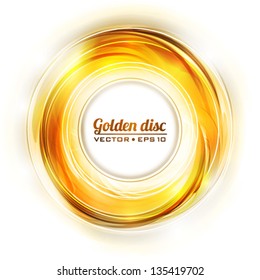 Abstract golden disk. Vector