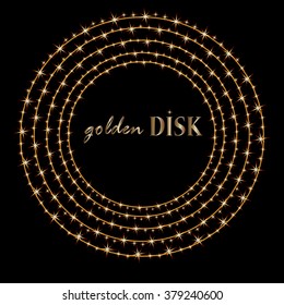 Abstract Golden Disk. Vector Illustration EPS 10