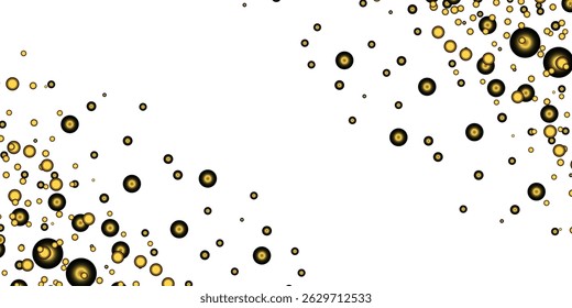 Abstract Golden doted glitter on transparent background. Luxury sparkling confetti. Celebration falling doted gold glitter. Vector illustration. luxury, isolated, light, background, white, vector