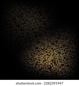Abstract golden dots halftone background, design element