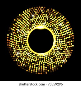 Abstract golden dots on black background. Vector eps10 illustration