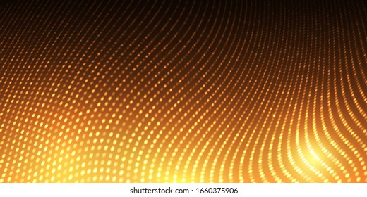 Abstract golden dotted background .Neon light effects, particles.Vector.