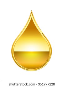 abstract golden drop isolate on white background