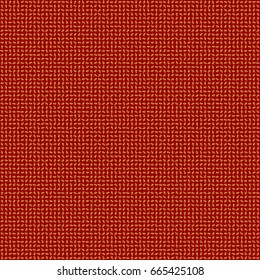Abstract golden elements on a red background. Vector shiny metal surface seamless pattern.