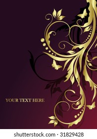 abstract golden floral background