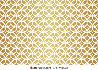 Abstract golden floral seamless pattern. Vector art deco texture. Geometric minimalist background.