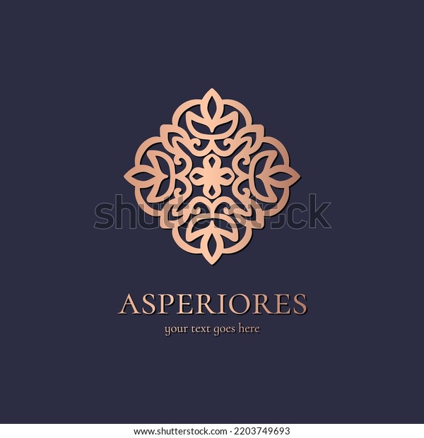 Abstract\
golden flower logo. Can be used for jewelry, beauty and fashion\
industry. Great for emblem, monogram, invitation, flyer, menu,\
brochure, background, or any desired\
idea.