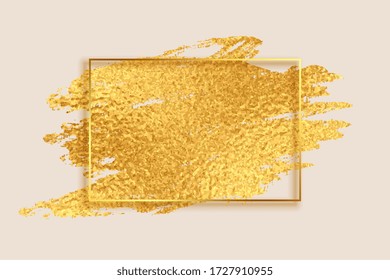 abstract golden foil texture empty frame background