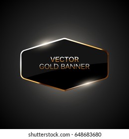 Abstract golden frame banner
