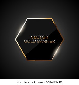 Abstract golden frame banner