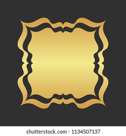 Abstract golden frame. Luxury gold ornamental element. 