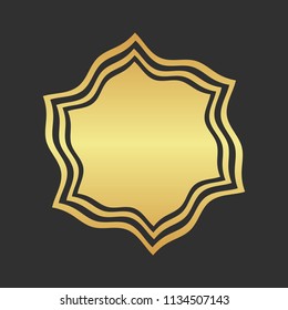 Abstract golden frame. Luxury gold ornamental element. 