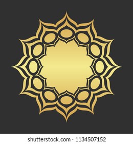 Abstract golden frame. Luxury gold ornamental element. 